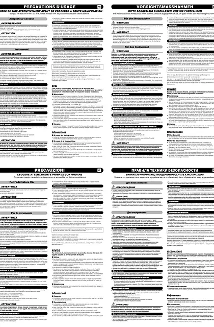 yamaha雅马哈THR30II THR30IIA Wireless THR10II Wireless THR10II Safety Instructions Sheet